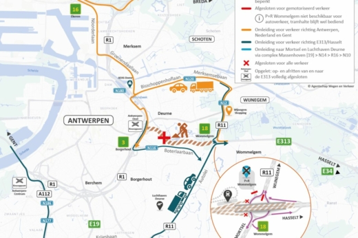 Sterke verkeershinder door vervanging bruggen E313 10-17april