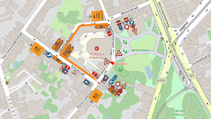 Werken Harmoniestraat van 5 tot en met 7 oktober: gewijzigde bereikbaarheid campus Antwerpen